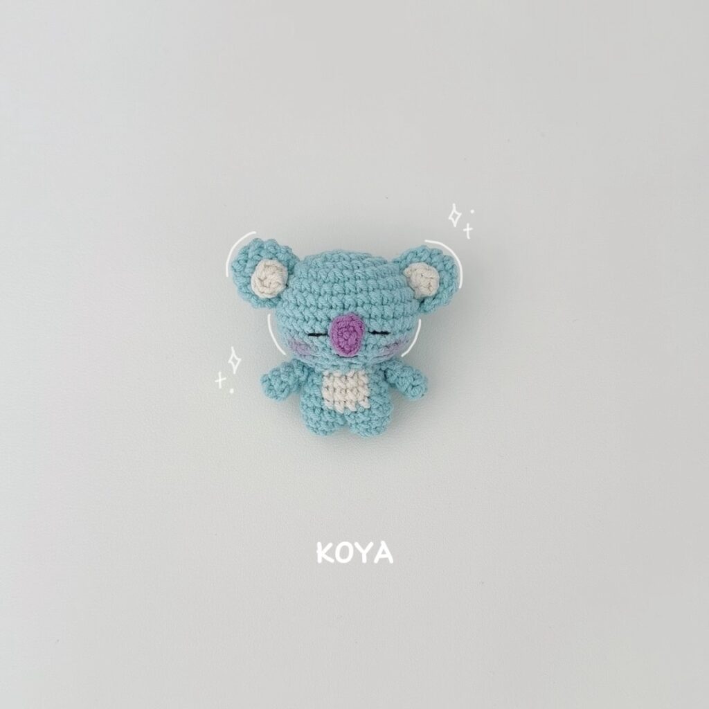How to crochet your own BT21 KOYA amigurumi plushie with cute details img 0328